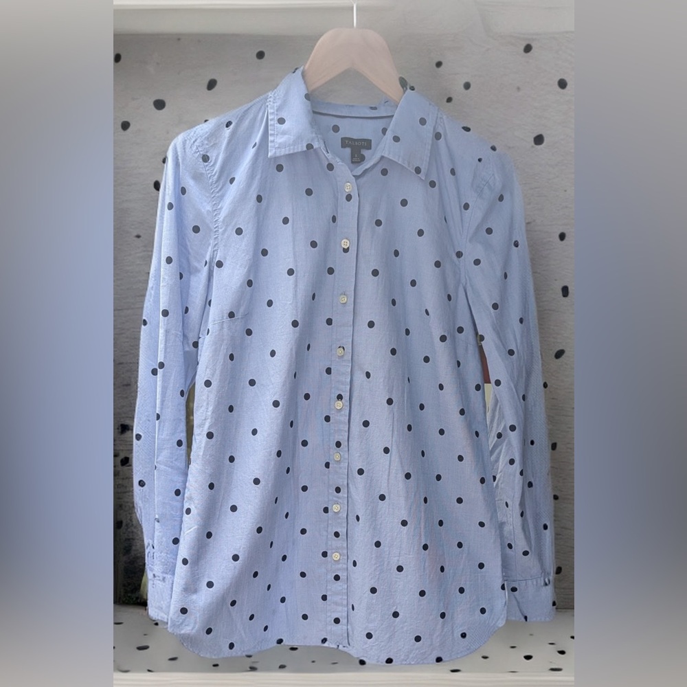 Talbots Women’s Cotton
Chambray Polka Dot Blouse
Small
